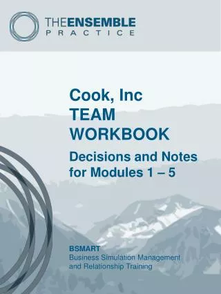 Cook, Inc TEAM WORKBOOK