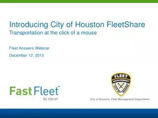 Introducing City of Houston FleetShare