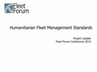 Humanitarian Fleet Management Standards