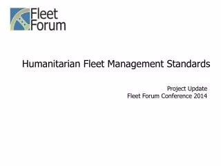 humanitarian fleet management standards