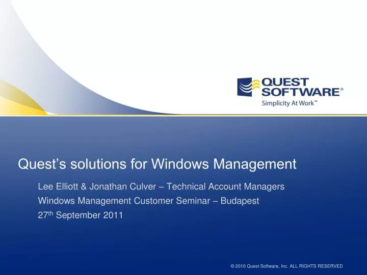 quest s solutions for windows management