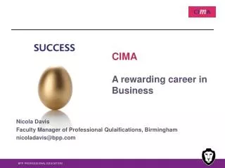 CIMA A rewarding career in Business