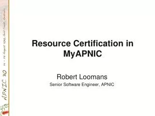 Resource Certification in MyAPNIC