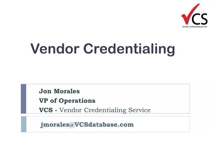 vendor credentialing