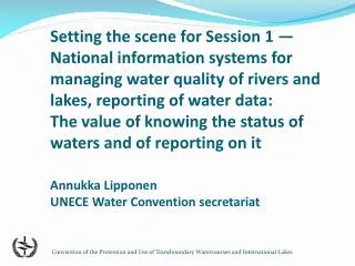Promotion of information exchange between Riparian Parties under UNECE Water Convention