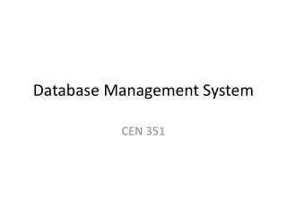 Database Management System