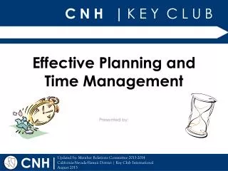 Effective Planning and Time Management