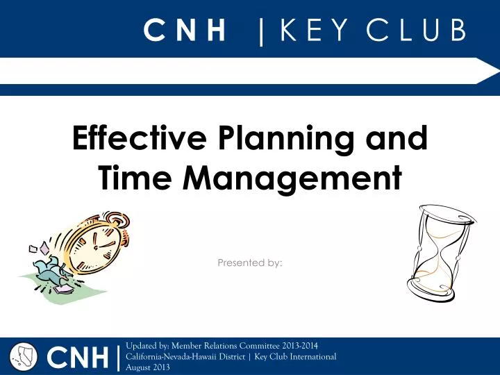 effective planning and time management
