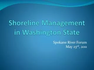 Shoreline Management in Washington State