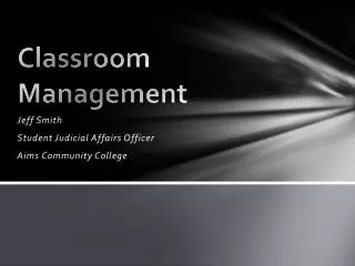 Classroom Management