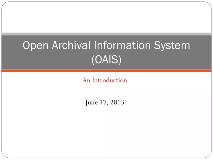 open archival information system oais