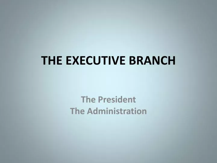 the executive branch