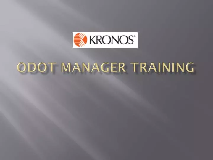 odot manager training
