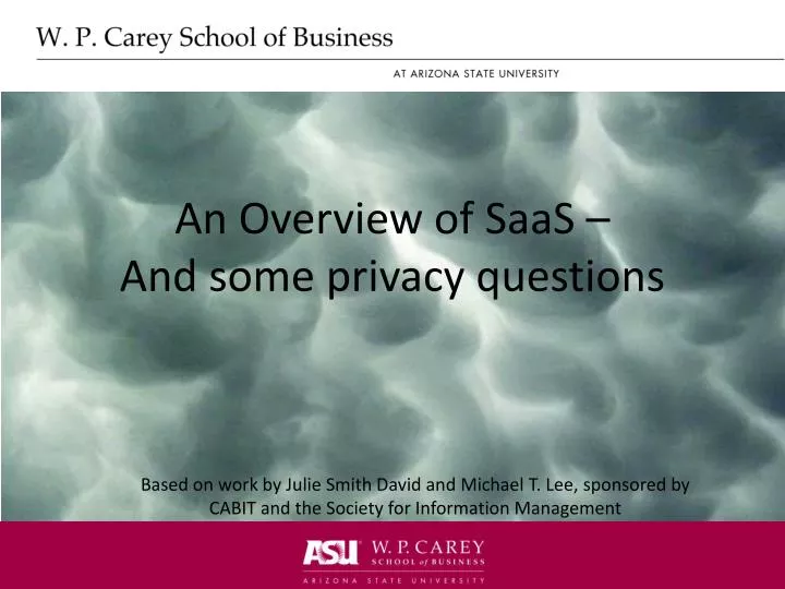 an overview of saas and some privacy questions