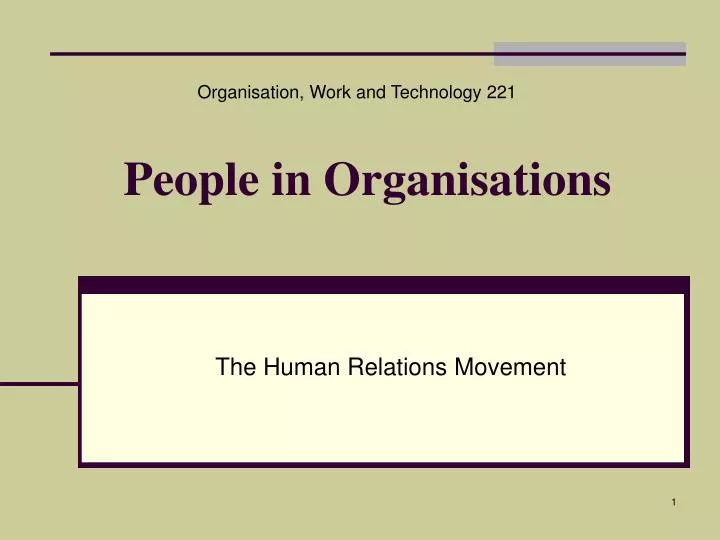 people in organisations