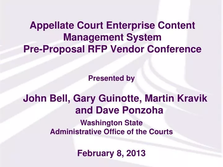 appellate court enterprise content management system pre proposal rfp vendor conference