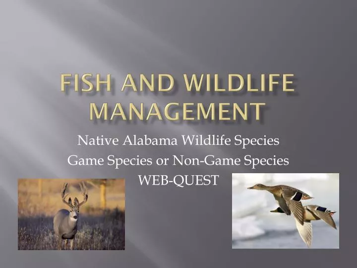 Fish and wildlife management
