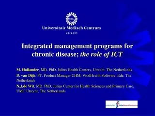 Integrated management programs for chronic disease; the role of ICT