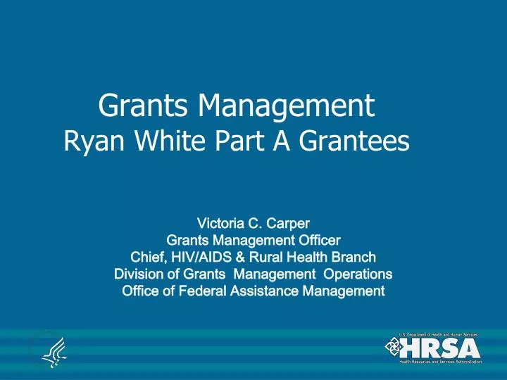 grants management ryan white part a grantees