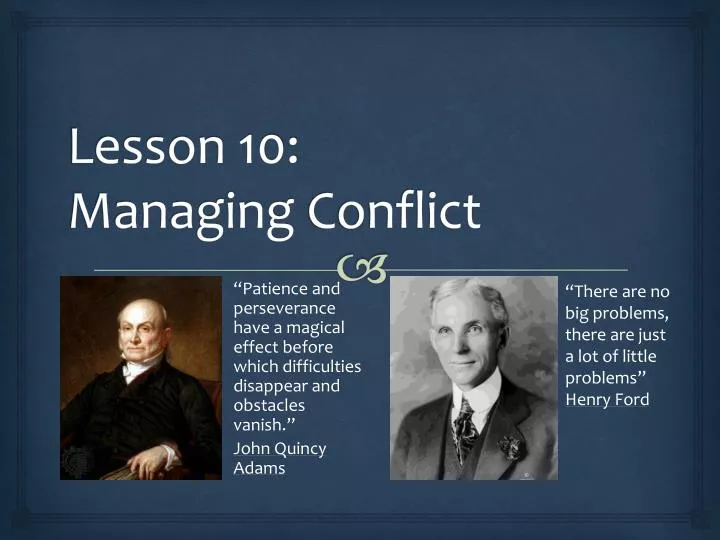 lesson 10 managing conflict