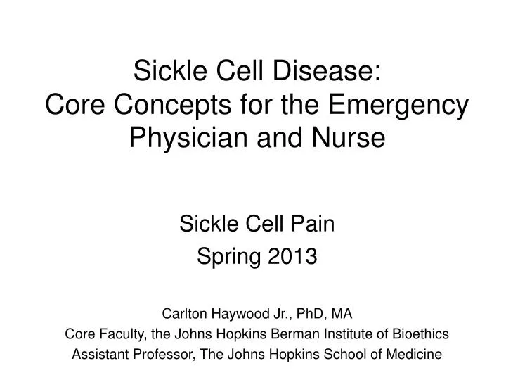 sickle cell disease core concepts for the emergency physician and nurse
