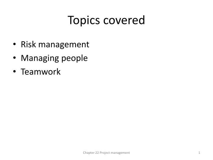 topics covered
