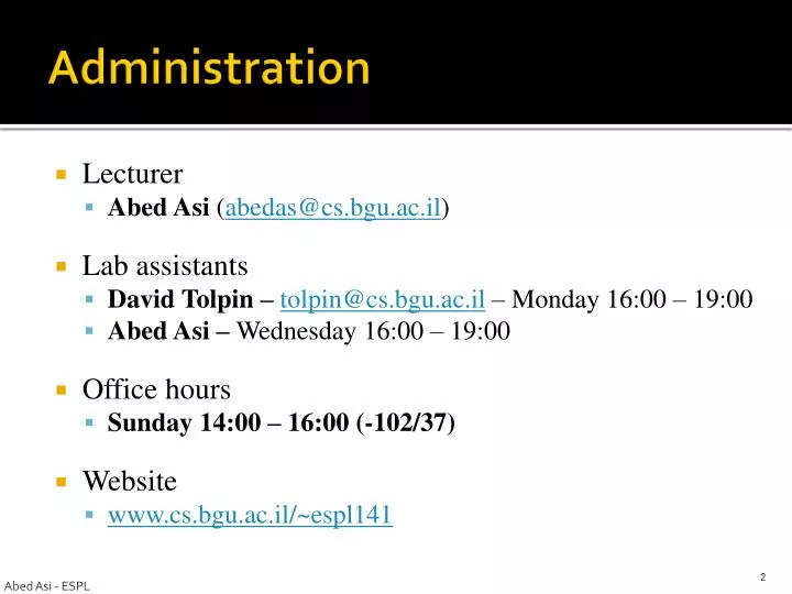 administration