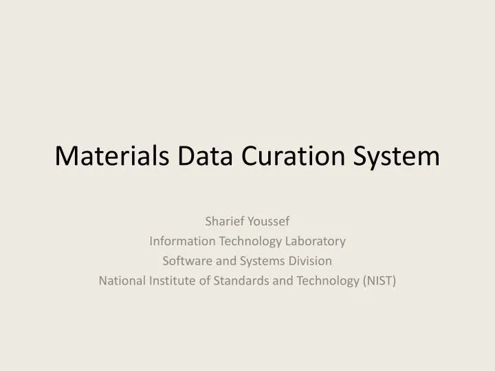 materials data curation system