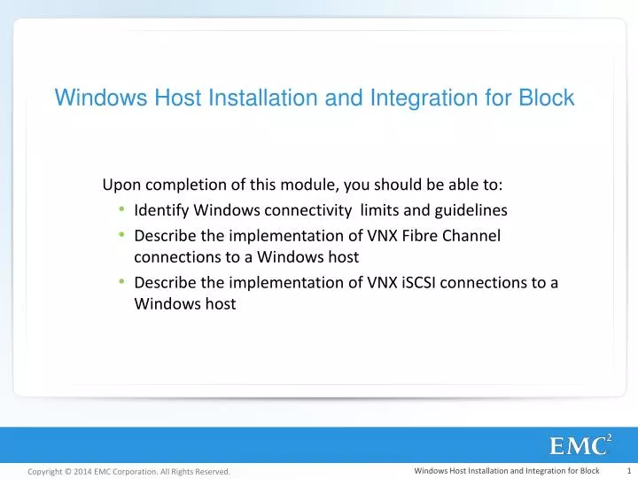 windows host installation and integration for block