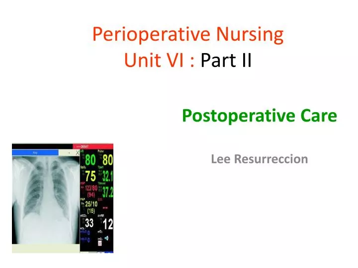 perioperative nursing unit vi part ii