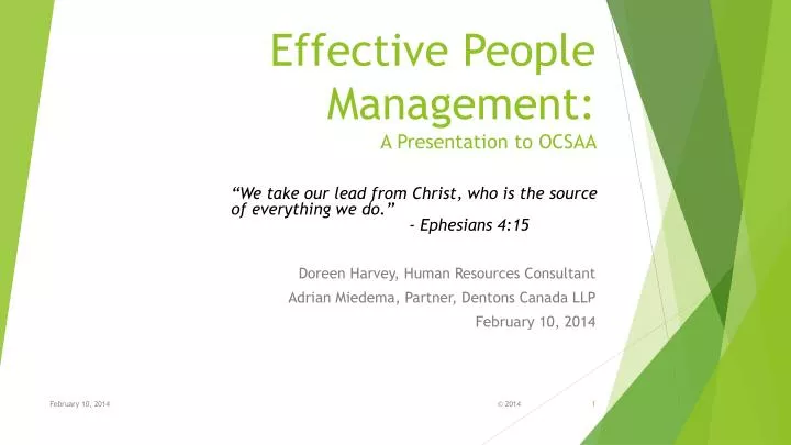 effective people management a presentation to ocsaa