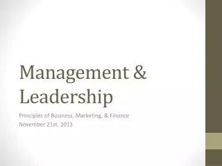 management leadership