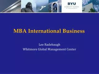 MBA International Business