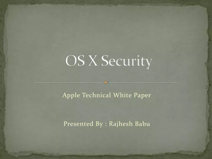 os x security