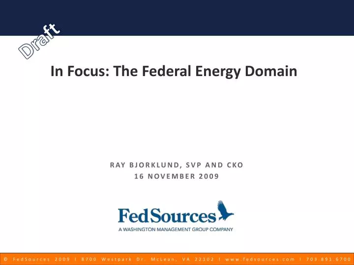 in focus the federal energy domain