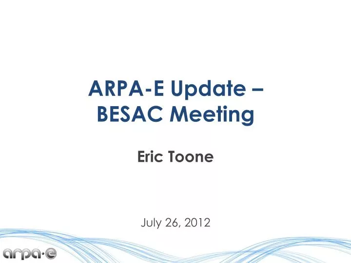 arpa e update besac meeting
