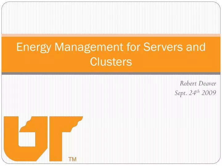 energy management for servers and clusters