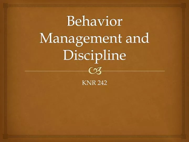 behavior management and discipline