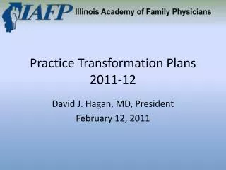 Practice Transformation Plans 2011-12