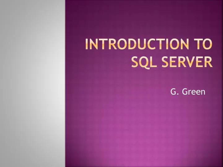 introduction to sql server