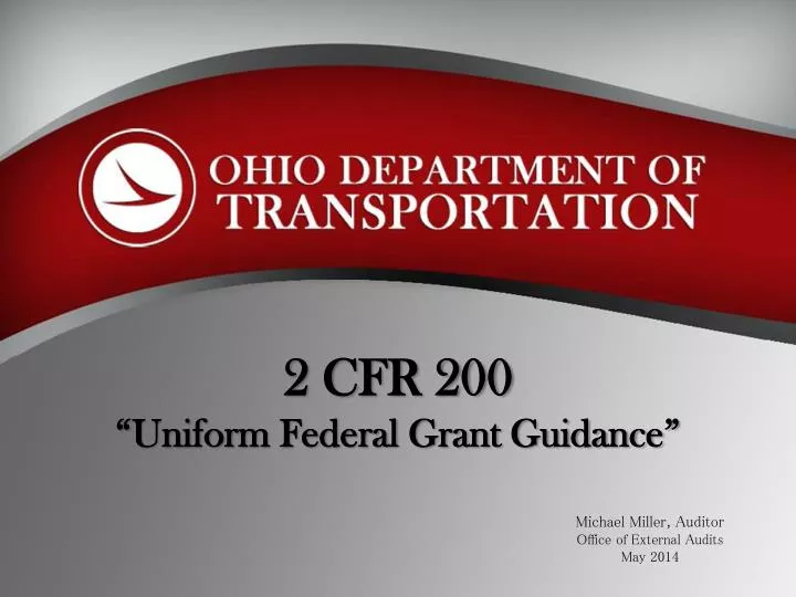 2 cfr 200 uniform federal grant guidance