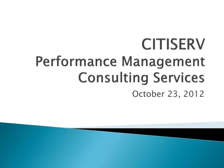 citiserv performance management consulting services