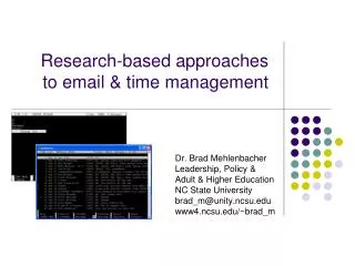 Research-based approaches to email &amp; time management