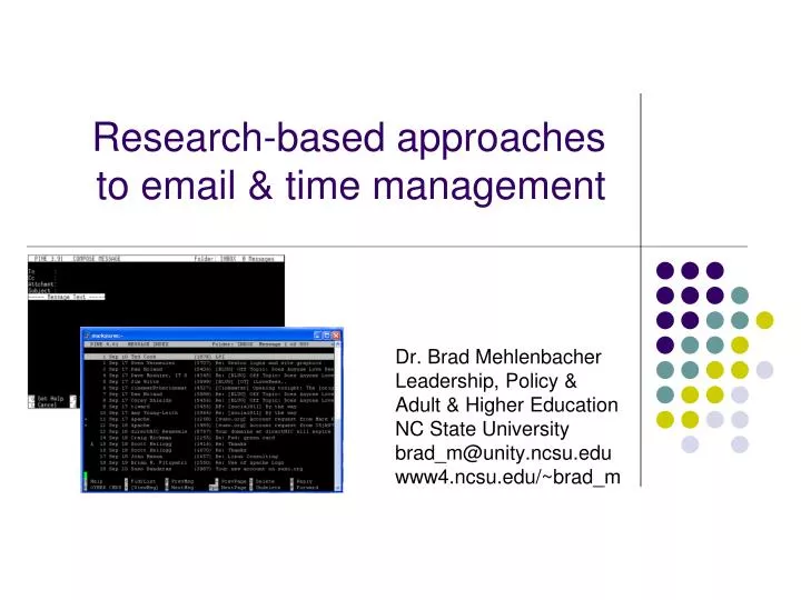 research based approaches to email time management