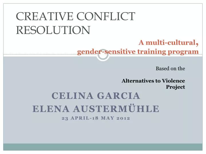 a multi cultural gender sensitive training program