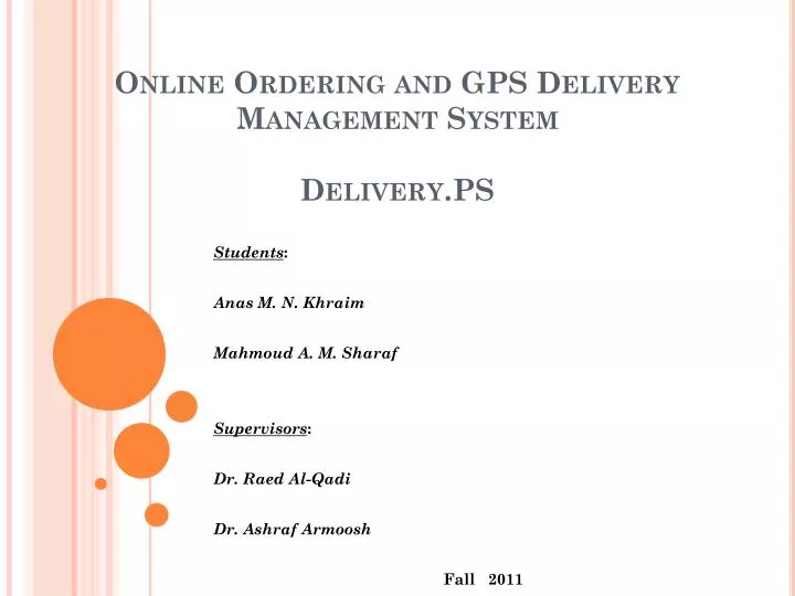 online ordering and gps delivery management system delivery ps