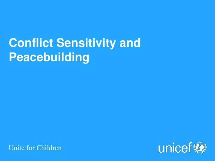 conflict sensitivity and peacebuilding