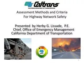 Assessment Methods and Criteria For Highway Network Safety