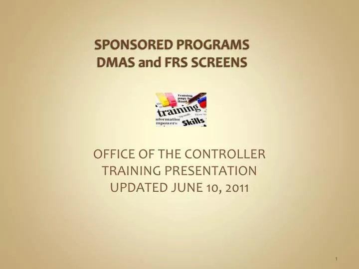 sponsored programs dmas and frs screens