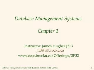 Database Management Systems Chapter 1